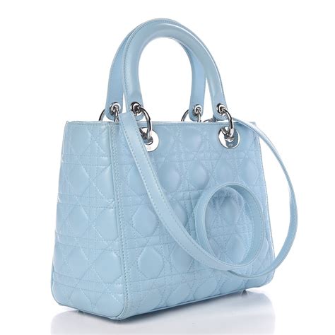 dior sky blue|Christian Dior Sky Blue Medium Lady Dior Bag in Cannage .